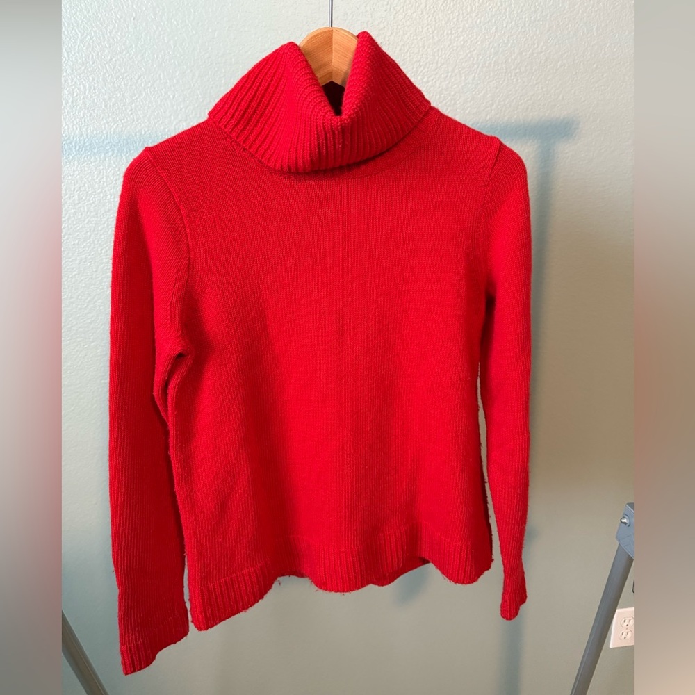 Red J. Crew Turtleneck Sweater